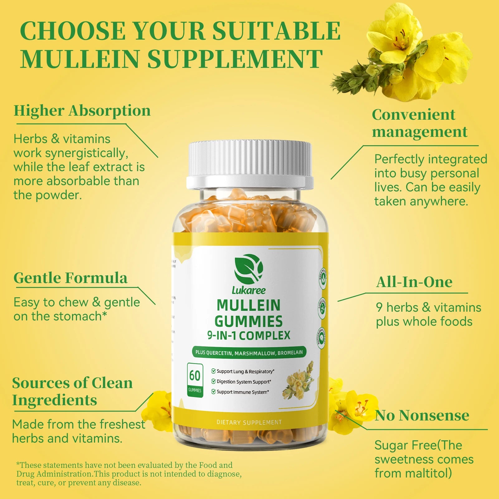 9-IN-1 Mullein Gummies | Natural Lung & Immune Support