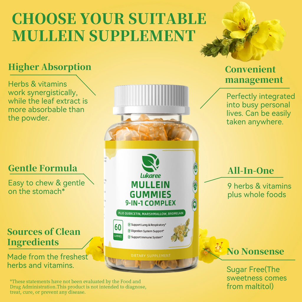 9-IN-1 Mullein Gummies | Natural Lung & Immune Support