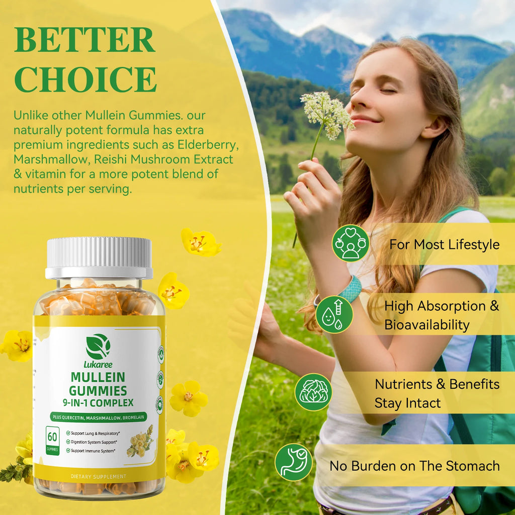 9-IN-1 Mullein Gummies | Natural Lung & Immune Support