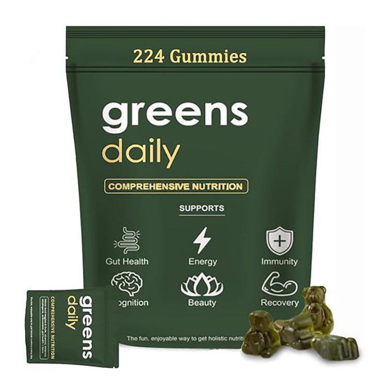 Organic Greens Gummies with Spirulina & Chlorella | Gut Health Boost