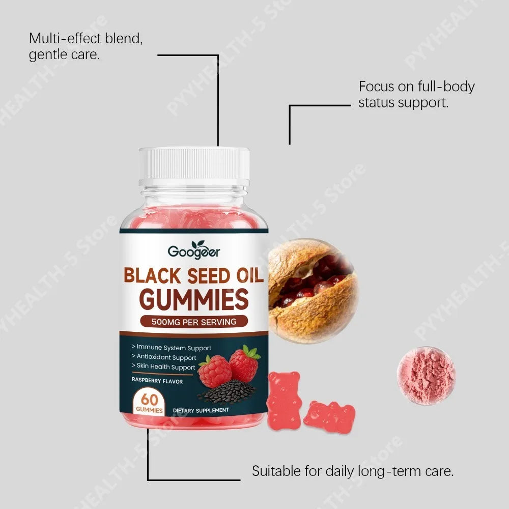 Black Seed Oil Gummies | Immune Support with Raspberry Flavor