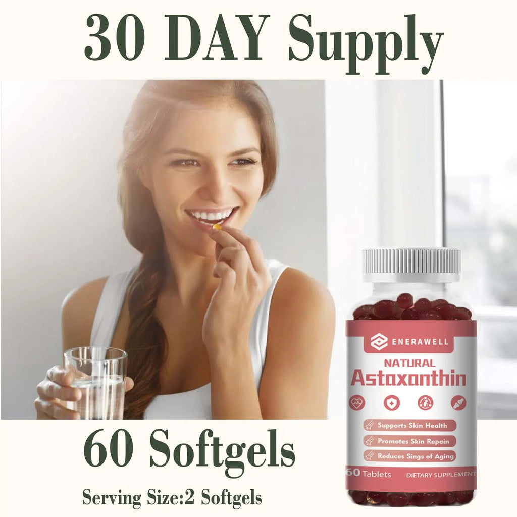 Astaxanthin 12mg Softgels, Supports Healthy Metabolism, Eye, Joint & Skin Wellness, Antioxidant Dietary Supplement for Men and Women