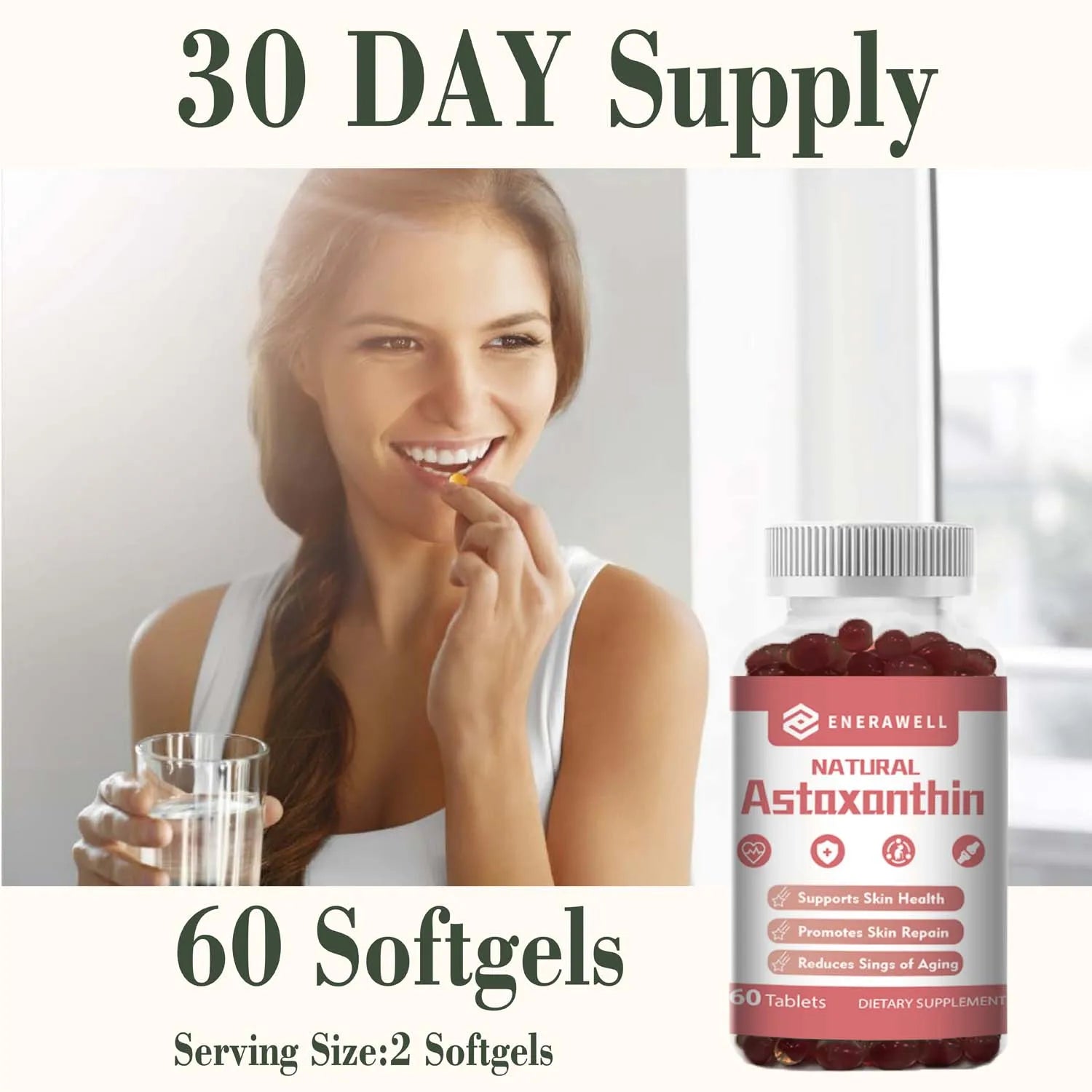 Astaxanthin 12mg Softgels, Supports Healthy Metabolism, Eye, Joint & Skin Wellness, Antioxidant Dietary Supplement for Men and Women
