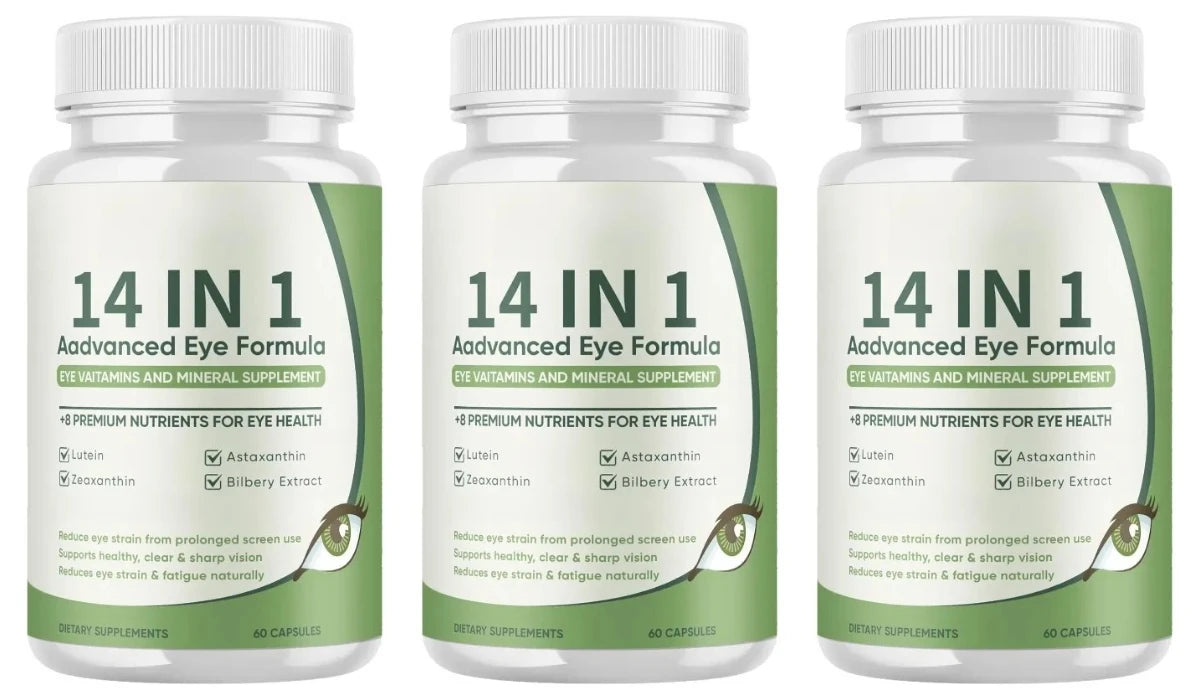 14 in 1 Eye Health Supplement 60 Capsules Contain Astaxanthin Lutein & Zeaxanthin — Relieve Daily Fatigue and Visual Comfort