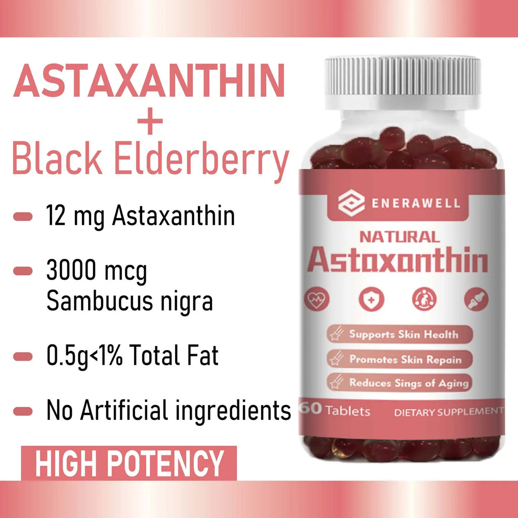 Astaxanthin 12mg Softgels, Supports Healthy Metabolism, Eye, Joint & Skin Wellness, Antioxidant Dietary Supplement for Men and Women