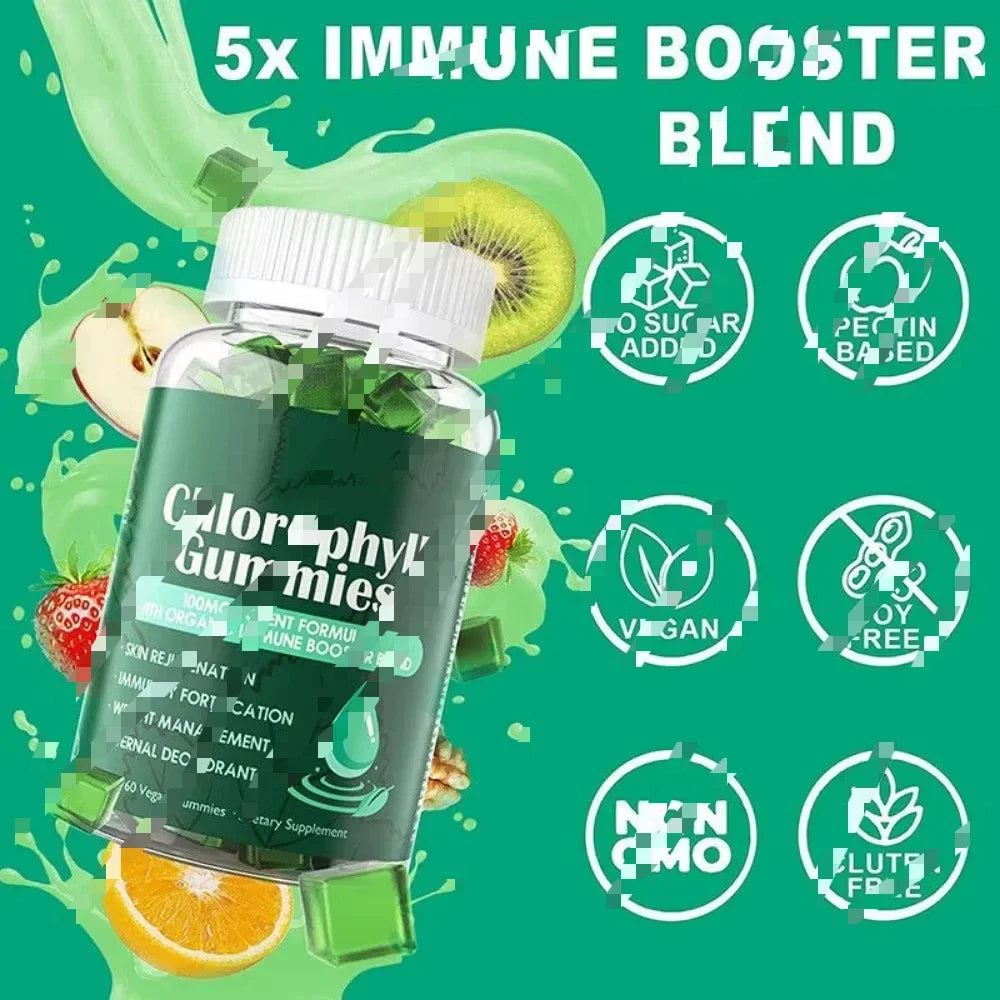 Sugar Free Chlorophyll Gummies with ACV | 60 Count Wellness Boost