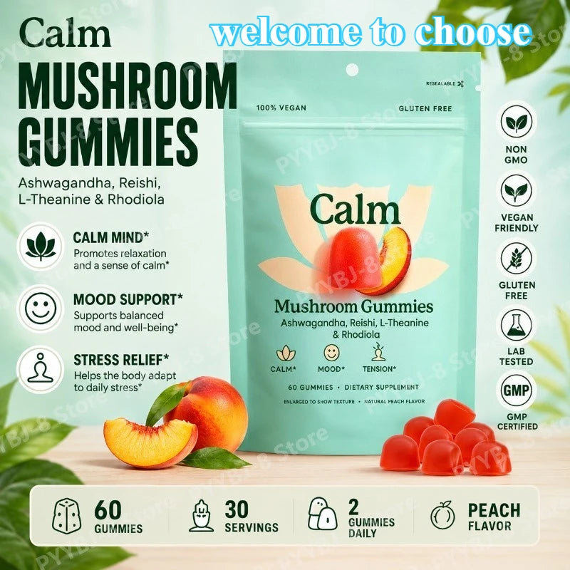 Peach Flavor Mushroom Gummies for Stress Relief and Relaxation