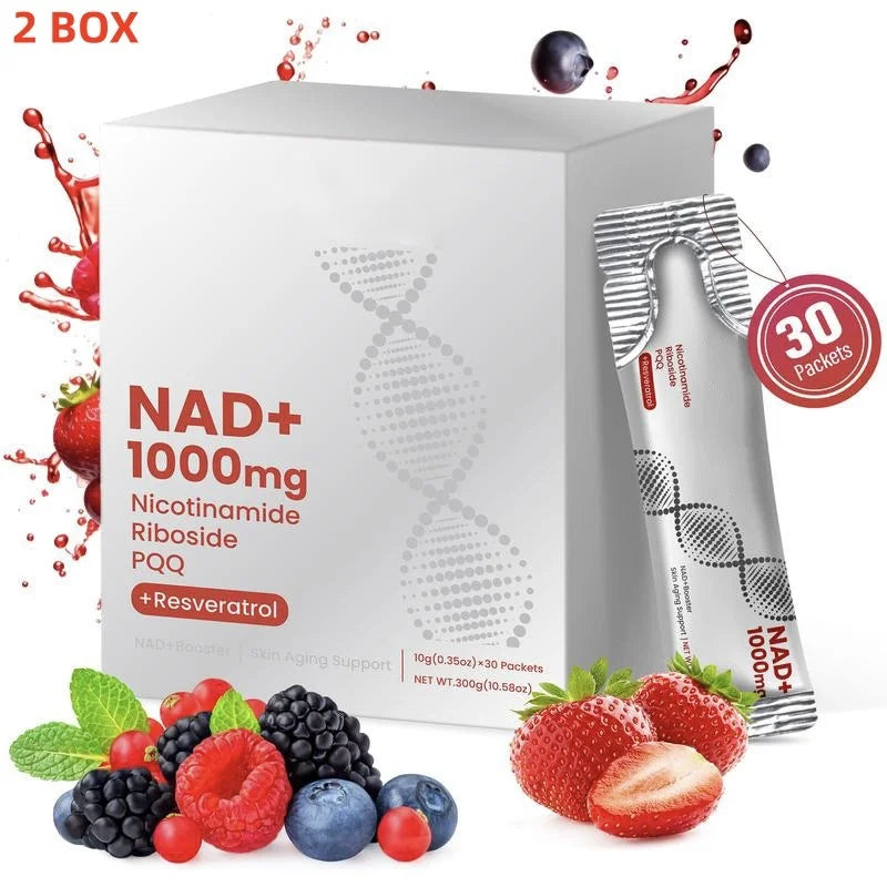NAD+ Supplement - Nicotinamide Riboside & Resveratrol Liquid 1000mg for Men & Women Cellular Energy Advanced NAD Booster 30 CT