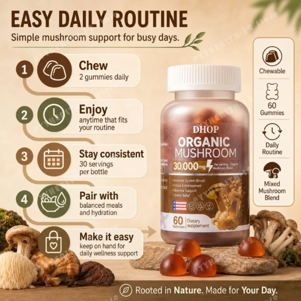 Mushroom Gummies for Daily Nutritional Support | Boost Wellness
