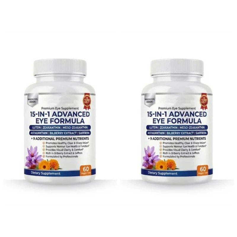 15 in 1 Advanced Eye Health Support Supplement with Lutein Zeaxanthin Astaxanthin – Daily Vision Nutrition Capsules