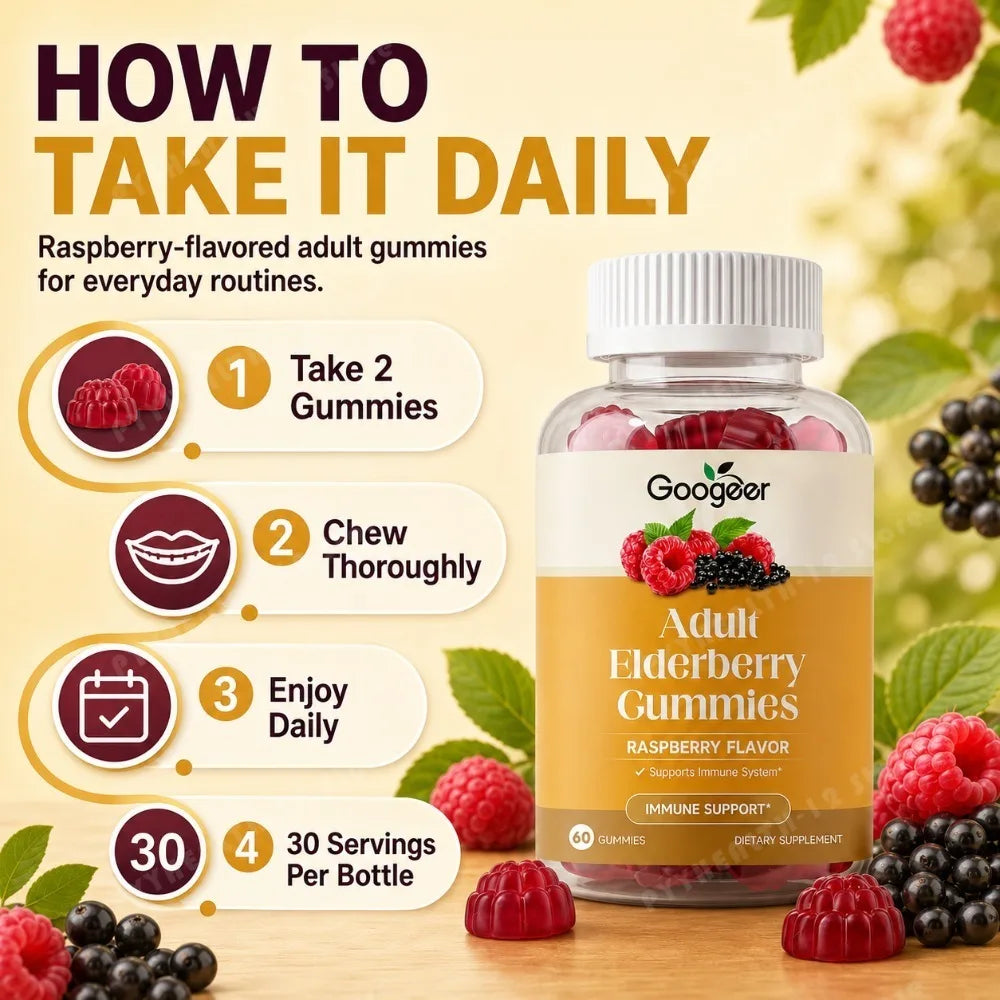 Black Elderberry Gummies with Vitamin C & Zinc | Immune Boosting Support