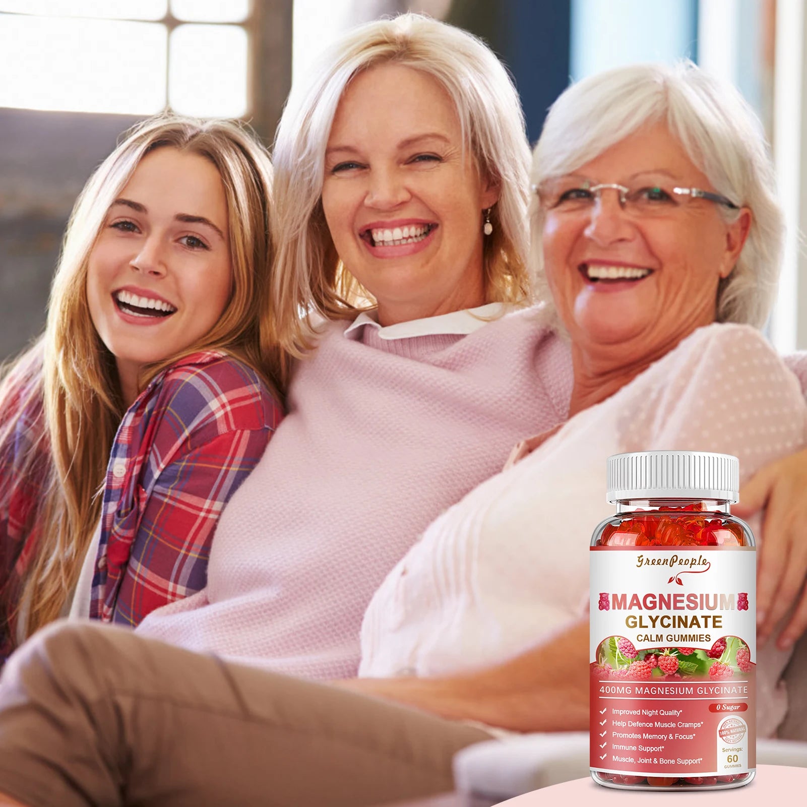 Calm & Sleep Support Magnesium Gummies | Delicious Raspberry Flavor