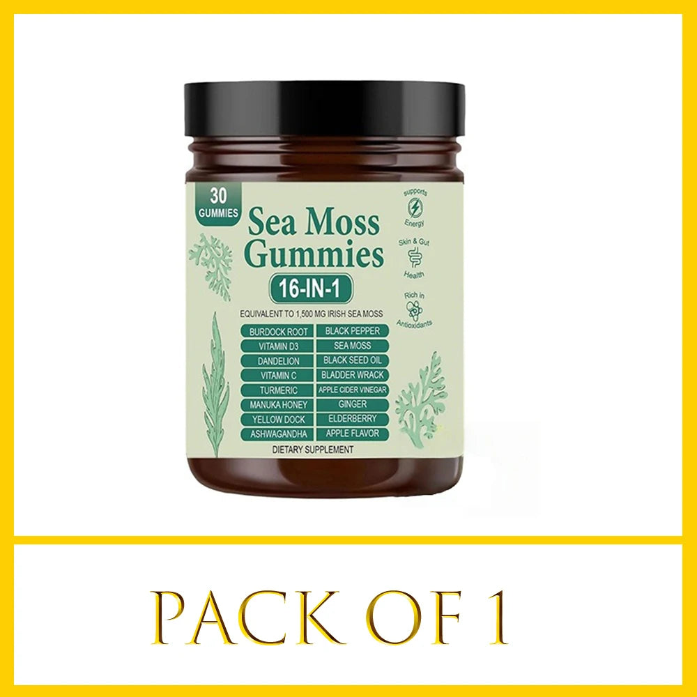 16-in-1 Sea Moss Gummies for Immune Health & Vitality Boost