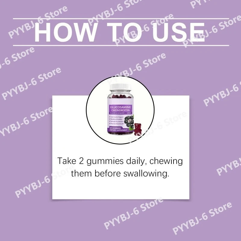 Glucosamine Chondroitin Gummies with Black Elderberry | Joint Health Support