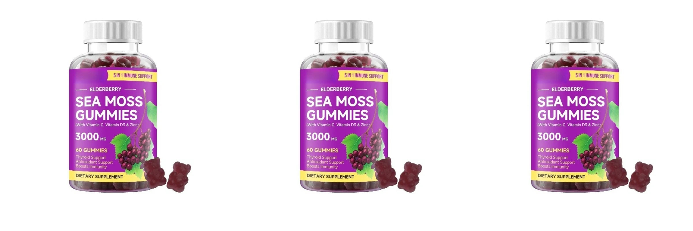 Elderberry Sea Moss Gummies | Immune Support & Antioxidants