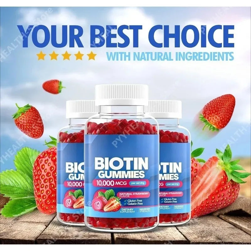 Delicious Biotin Gummies for Healthy Hair, Skin & Nails