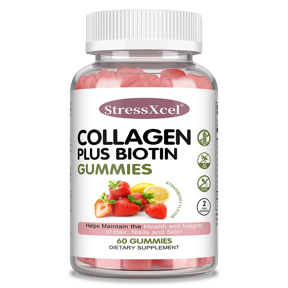 Collagen Gummies for Hair, Skin & Nails | Strawberry Flavor