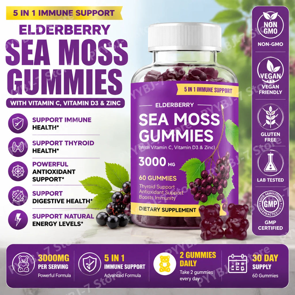 Elderberry Sea Moss Gummies | Daily Wellness Supplement