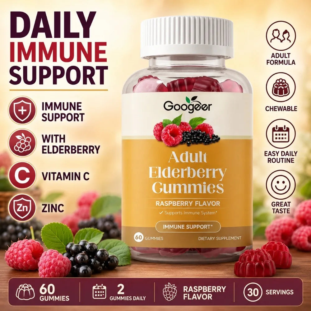 Black Elderberry Gummies with Vitamin C & Zinc | Immune Boosting Support