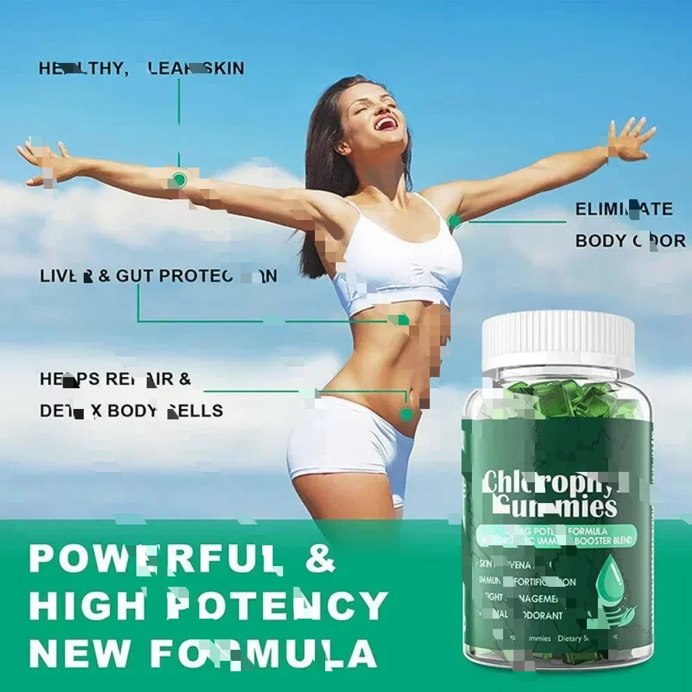 Sugar Free Chlorophyll Gummies with ACV | 60 Count Wellness Boost