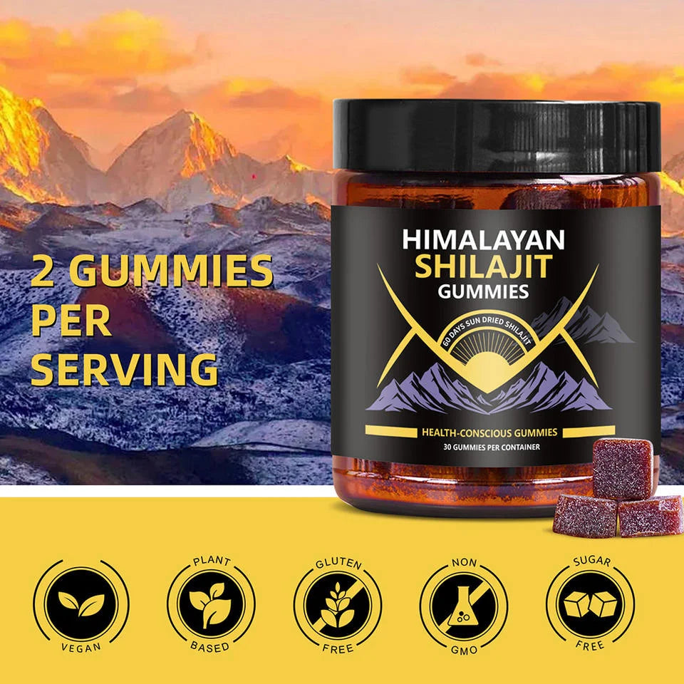 Shilajit Gummies | Peach Vanilla Flavor - Heart, Cellular & Brain Health I for Men, Women I Non-GMO I 100% Natural & I 30 Gummy