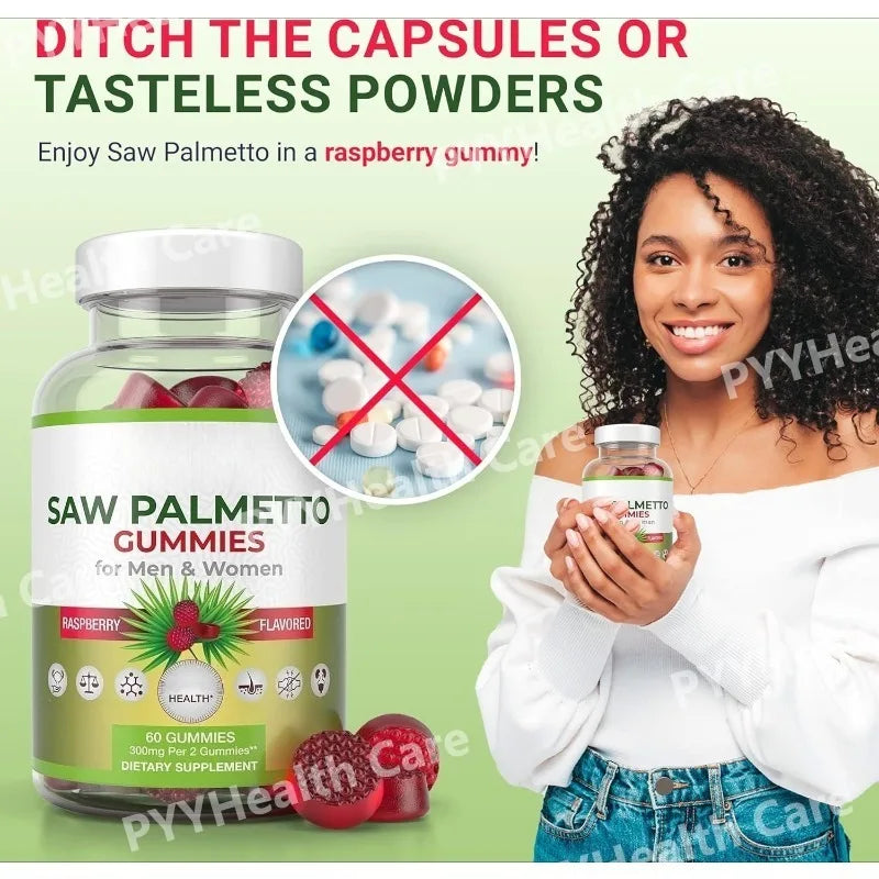 Saw Palmetto Gummies for Hair & Hormone Balance - 60 Count