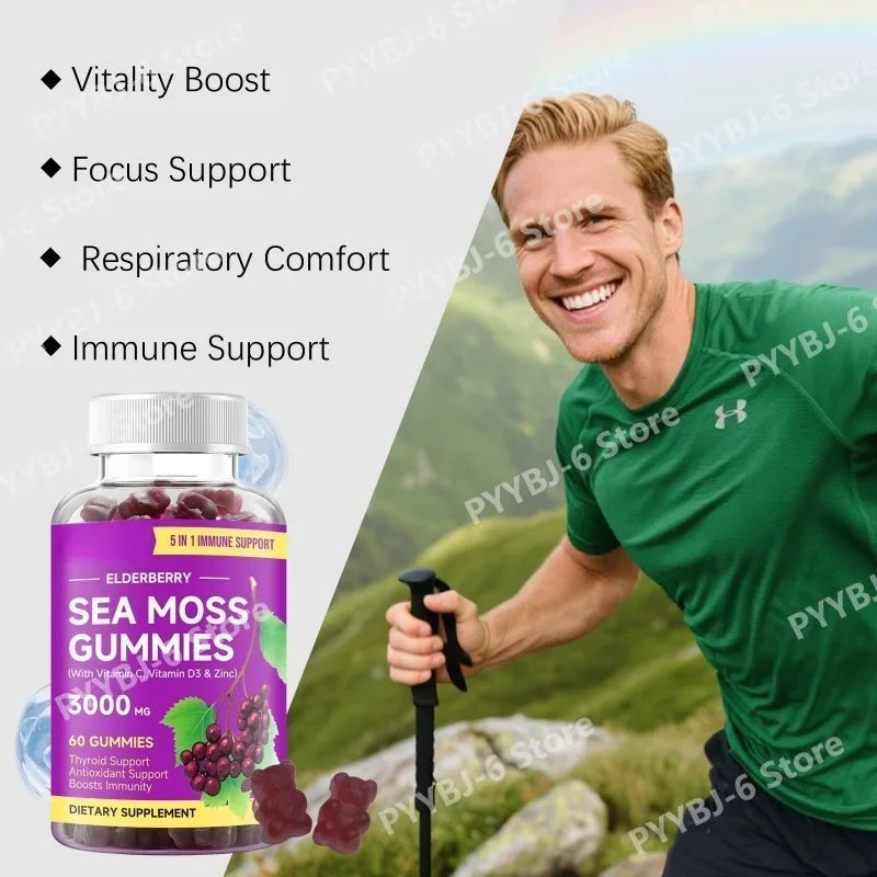Elderberry Sea Moss Gummies | Immune Support & Antioxidants