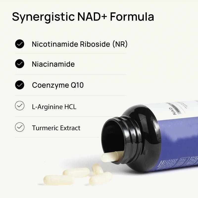 NAD+ Supplements Capsules for Men with Resveratrol CoQ10 and Zinc Cellular Energy Antioxidant Support