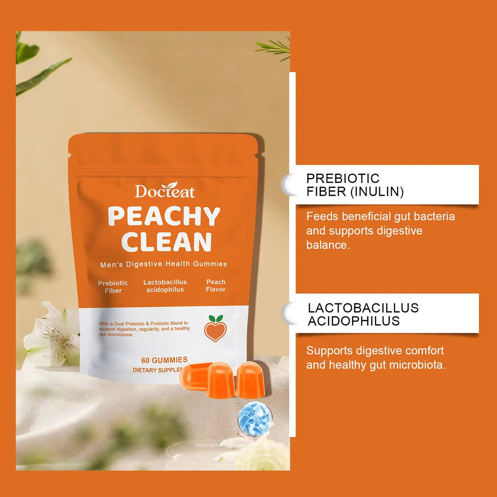 Men's Digestive Health Gummies | Delicious Peach Probiotic Blend