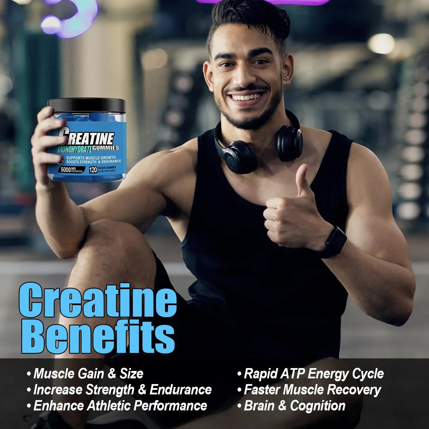 Creatine Monohydrate Gummies for Energy & Muscle Support