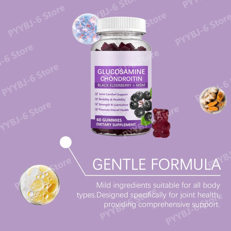 Glucosamine Chondroitin Gummies with Black Elderberry | Joint Health Support
