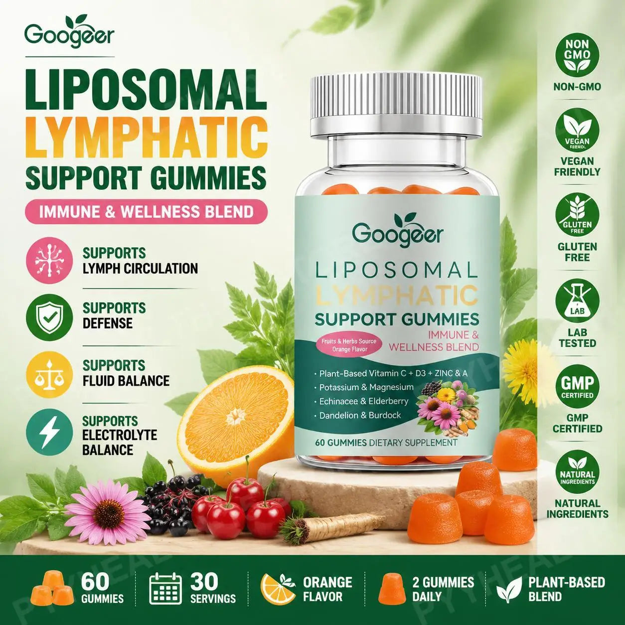 Liposomal Herbal Lymphatic Support Gummies | Vitamin Boost
