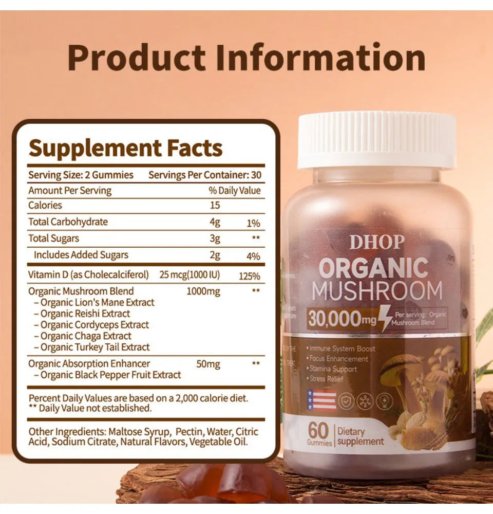 Mushroom Gummies for Daily Nutritional Support | Boost Wellness
