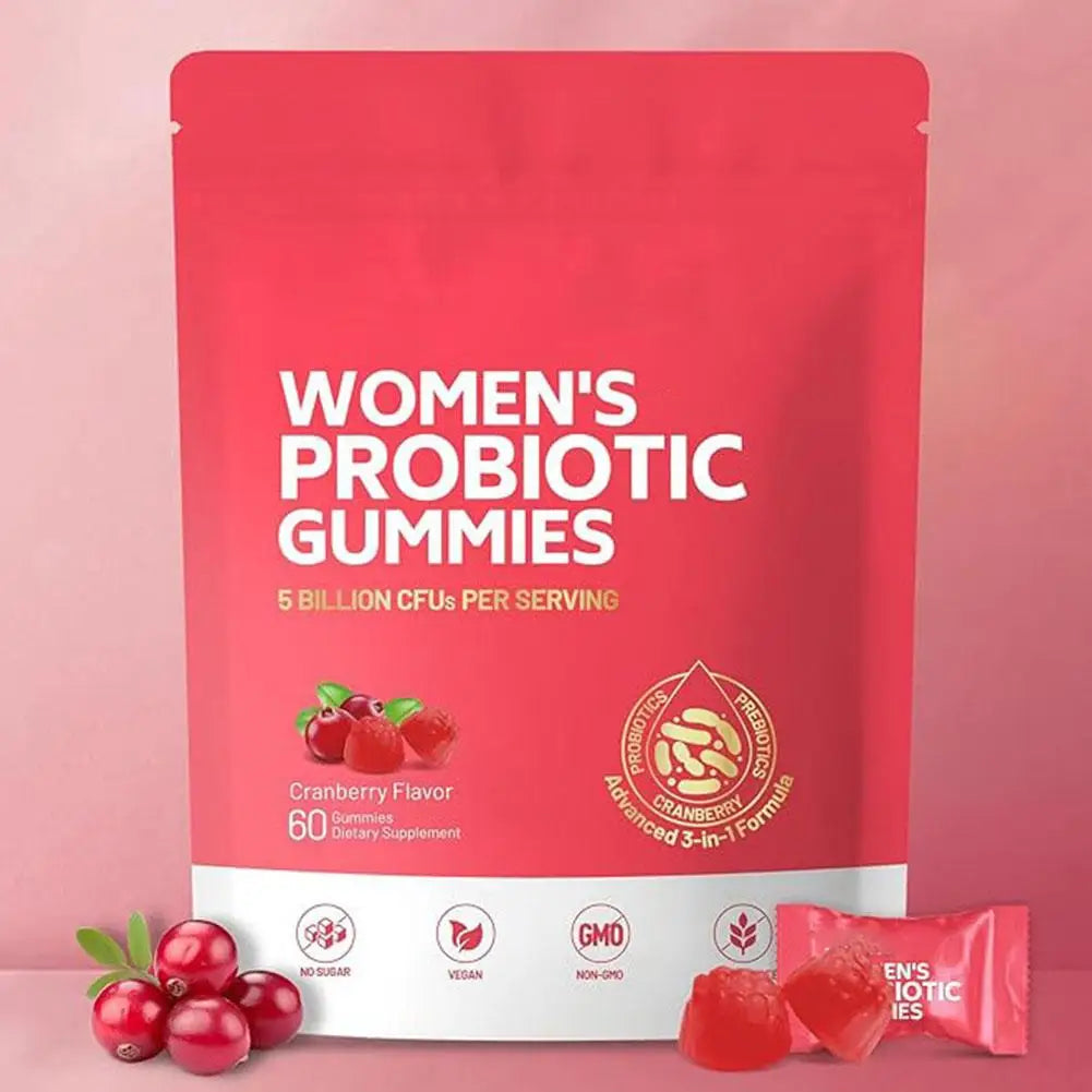 Probiotic Cranberry Gummies for Women's Health Support | 60 pcs