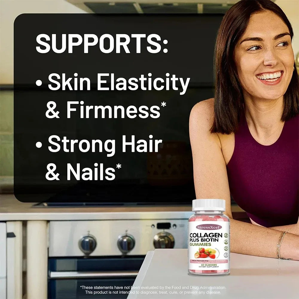 Collagen Gummies for Hair, Skin & Nails | Strawberry Flavor