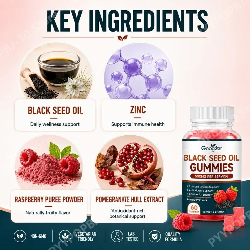 Black Seed Oil Gummies with Zinc | Daily Antioxidant Support