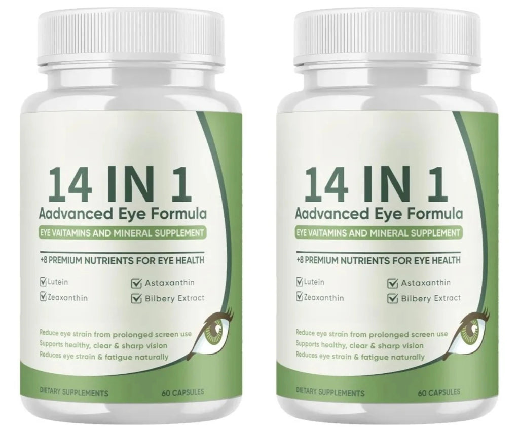 14 in 1 Eye Health Supplement 60 Capsules Contain Astaxanthin Lutein & Zeaxanthin — Relieve Daily Fatigue and Visual Comfort