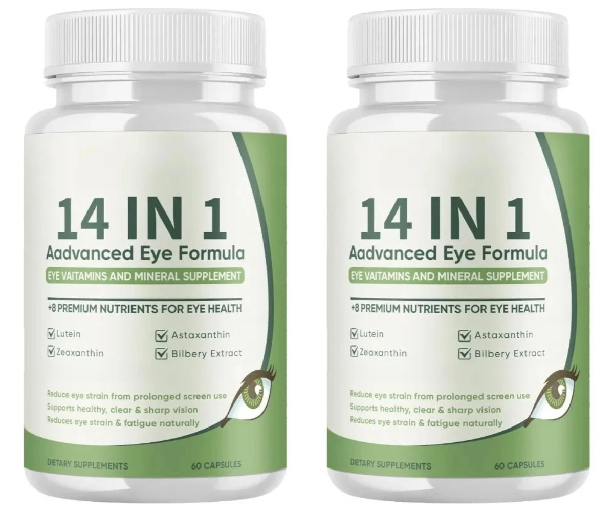 14 in 1 Eye Health Supplement 60 Capsules Contain Astaxanthin Lutein & Zeaxanthin — Relieve Daily Fatigue and Visual Comfort