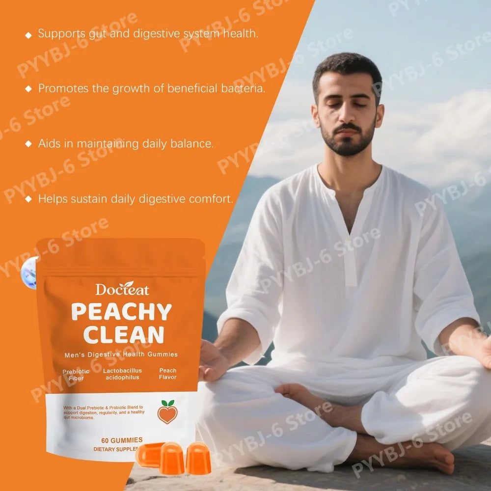 Men's Digestive Health Gummies | Delicious Peach Probiotic Blend