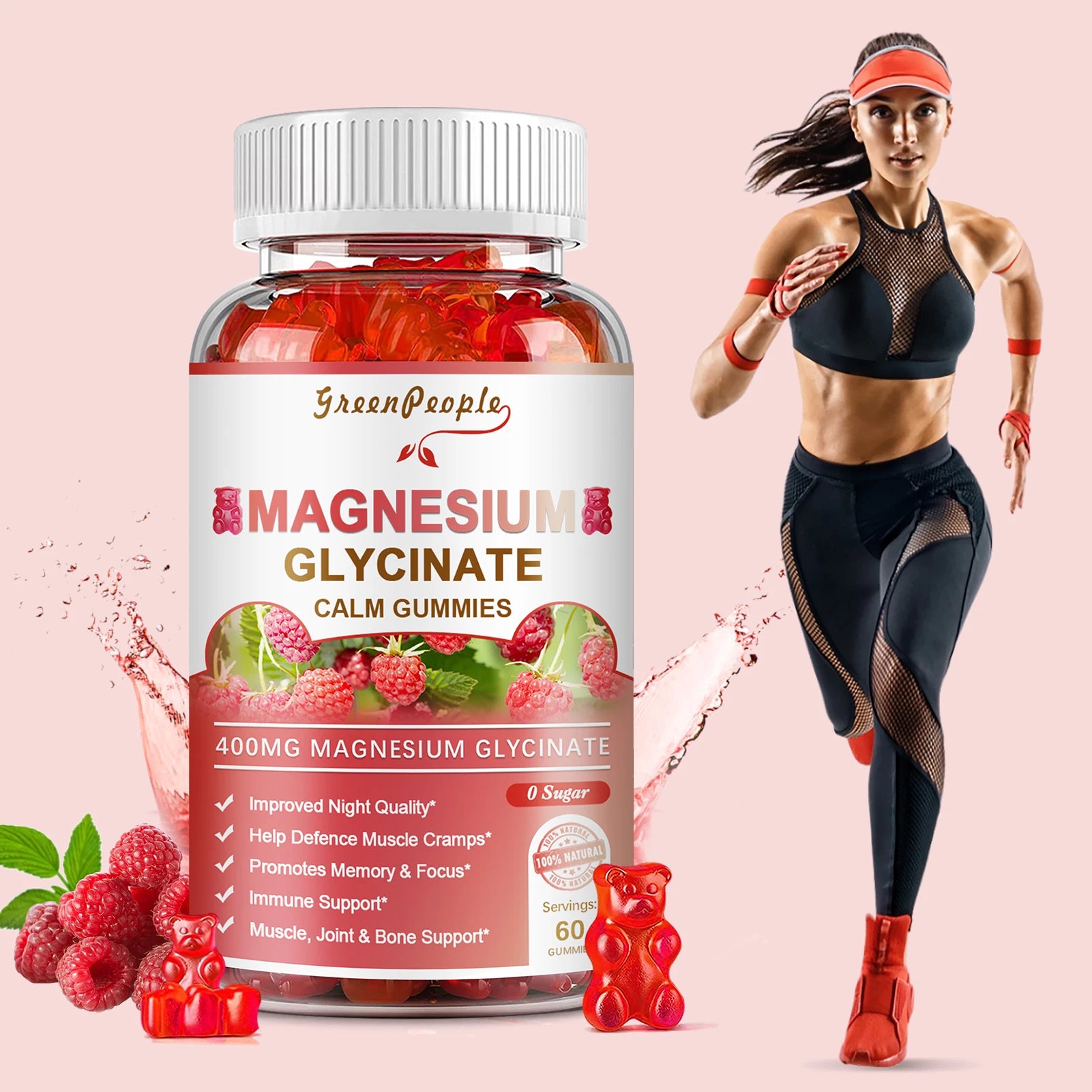 Calm & Sleep Support Magnesium Gummies | Delicious Raspberry Flavor