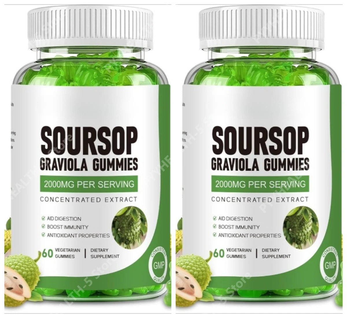 Vegan Soursop Graviola Gummies | Immune Support with Zinc & Vitamin C