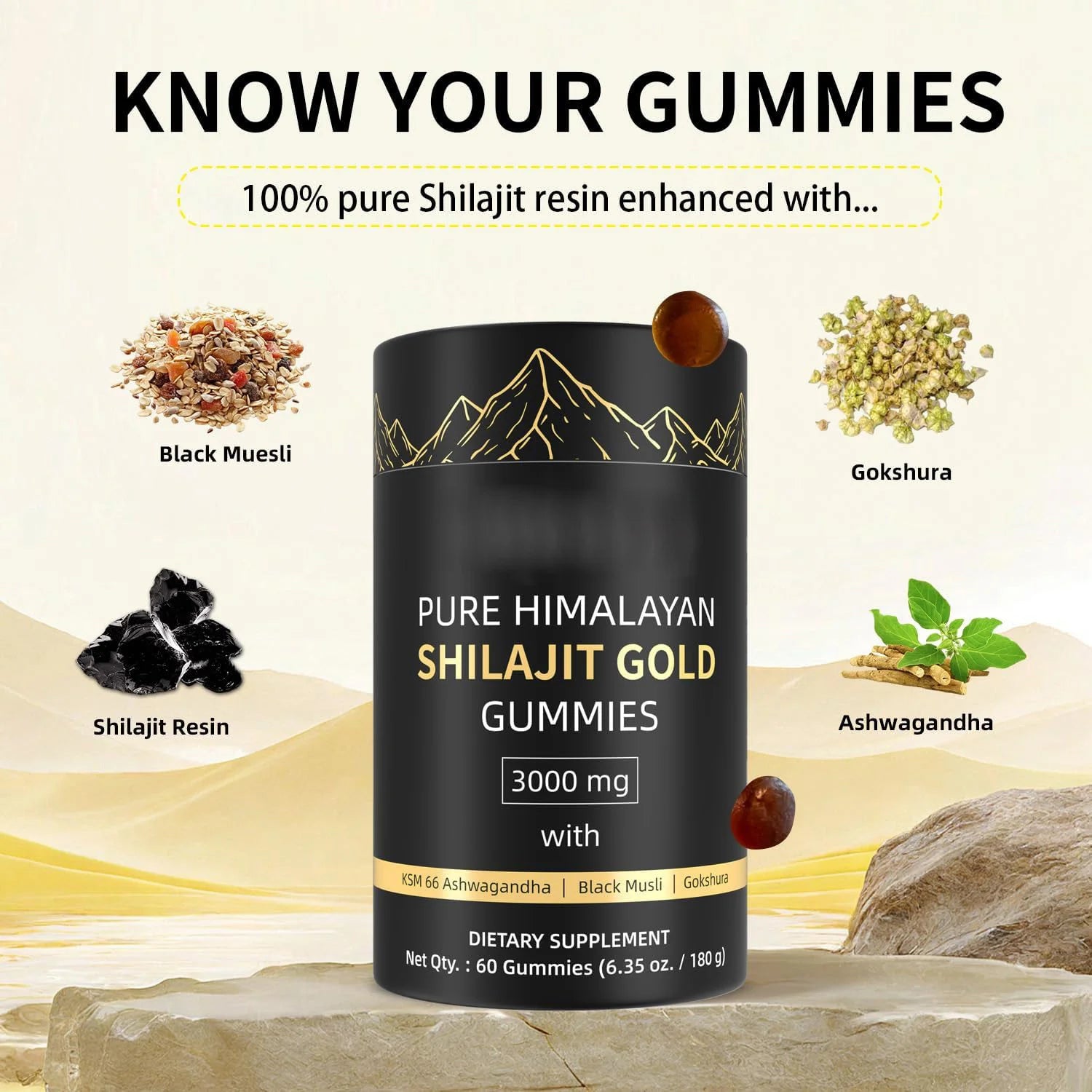 Himalayan Shilajit Gold Gummies | Natural Muscle Recovery Support
