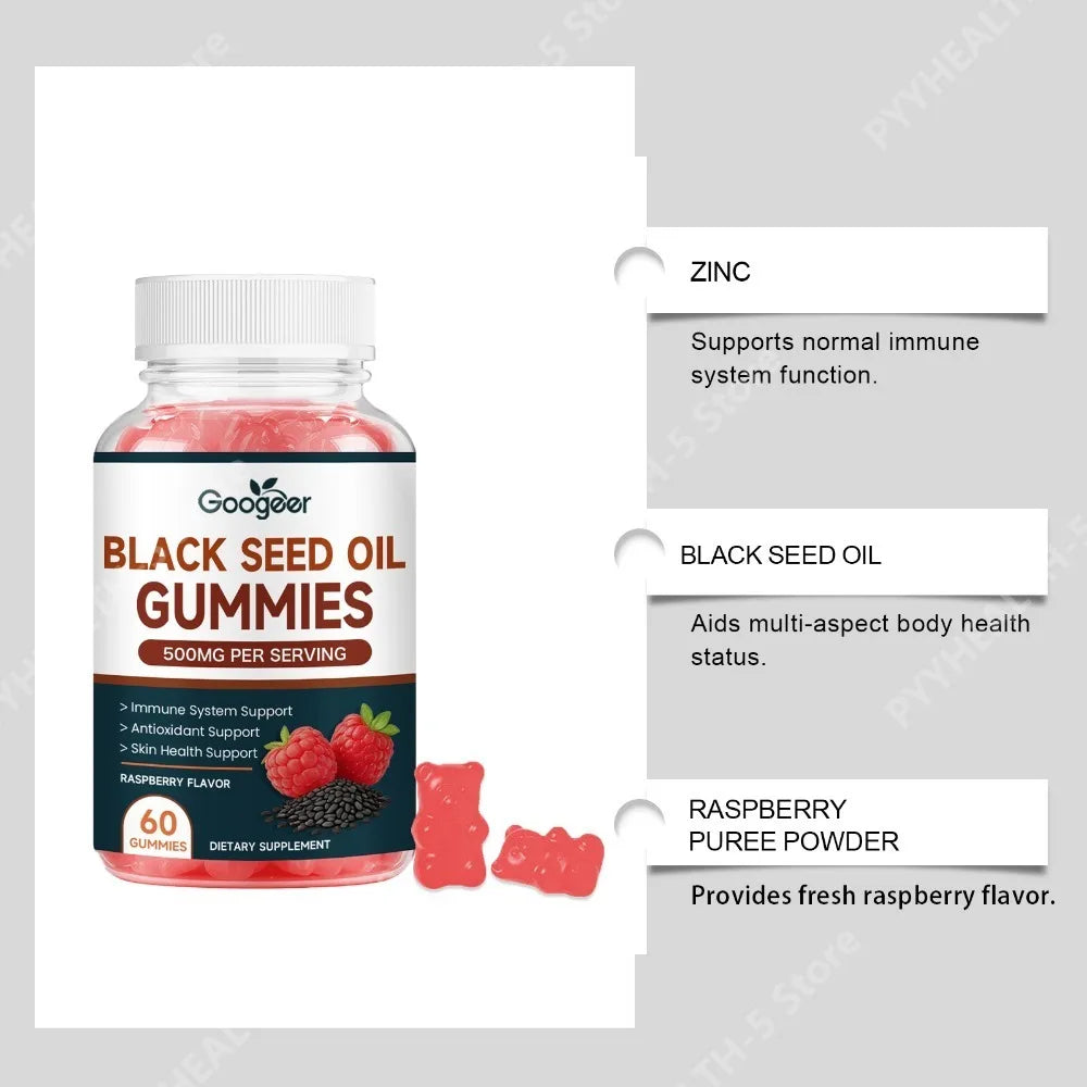 Black Seed Oil Gummies | Immune Support with Raspberry Flavor