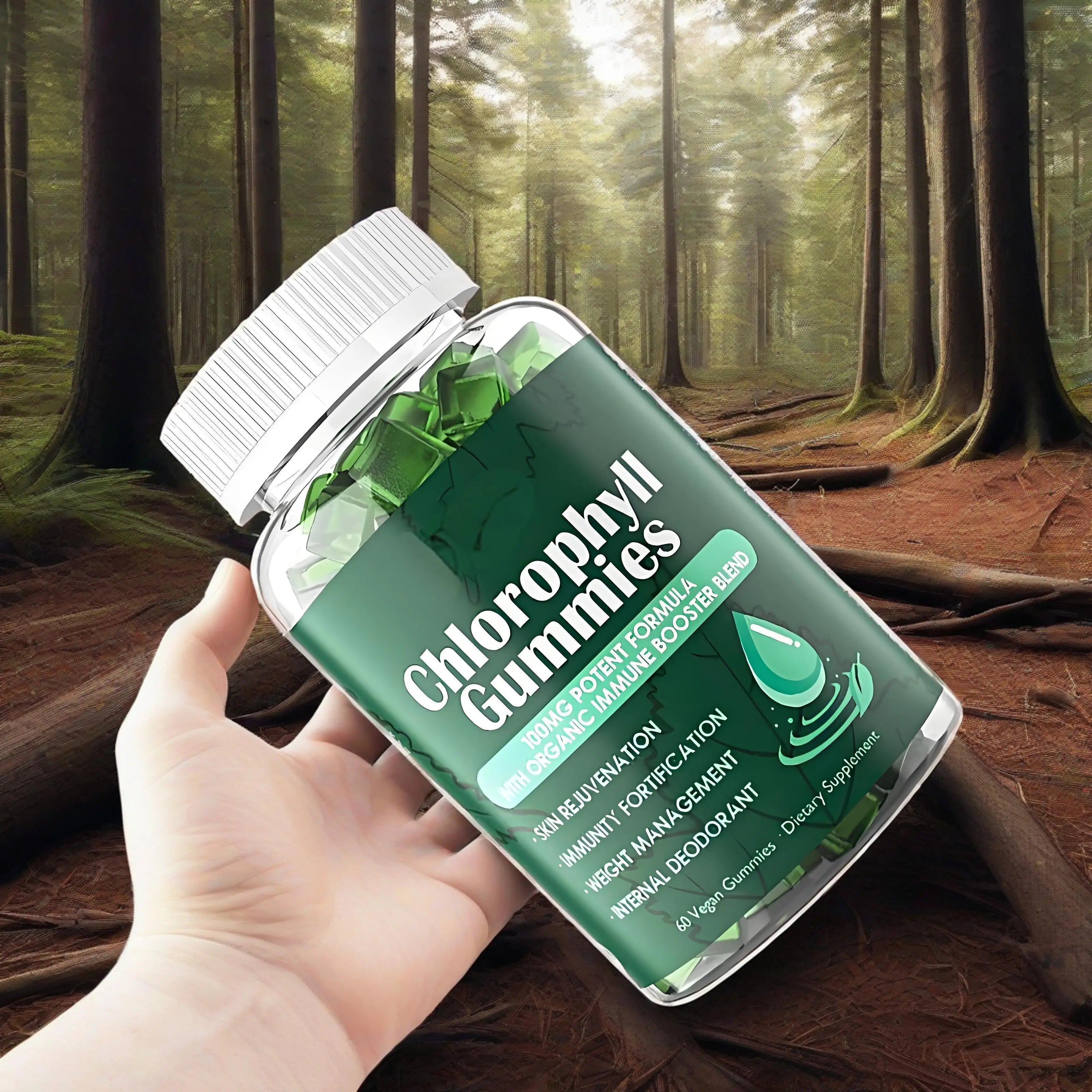 Sugar Free Chlorophyll Gummies with ACV | 60 Count Wellness Boost