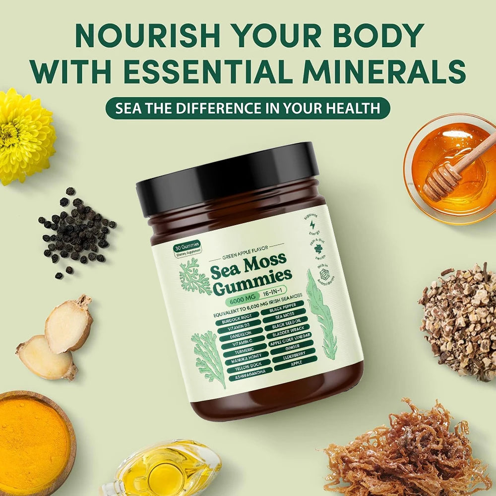 16-in-1 Sea Moss Gummies with Black Seed Oil & Ashwagandha