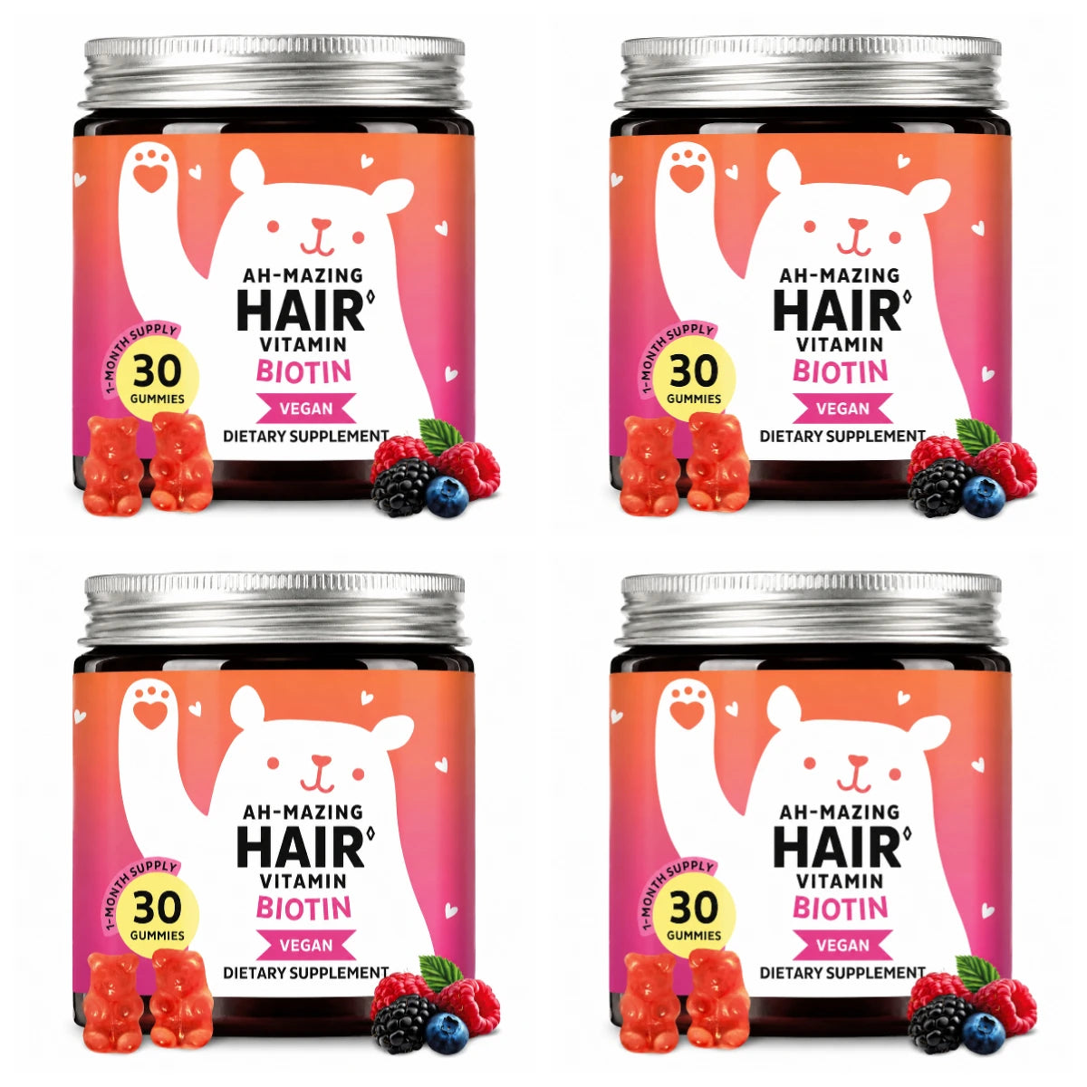 Delicious Vegan Biotin Gummies for Healthy Hair, Skin & Nails