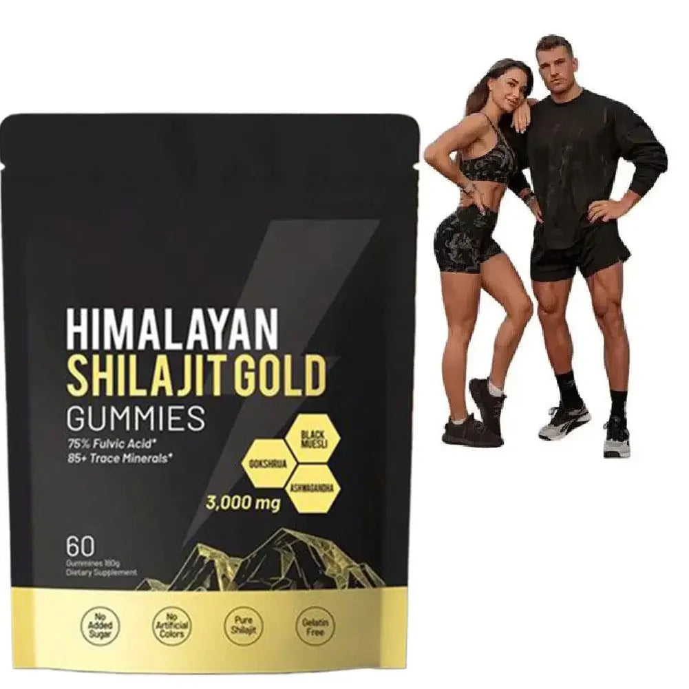 60pcs Himalayan Shilajit Gold Gummies Dietary Supplement Improve Immunity, Enhance Physical Strength, Body Resist Stress