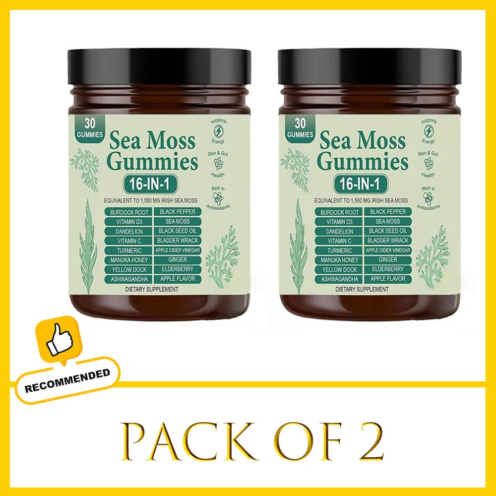 16-in-1 Sea Moss Gummies for Immune Health & Vitality Boost