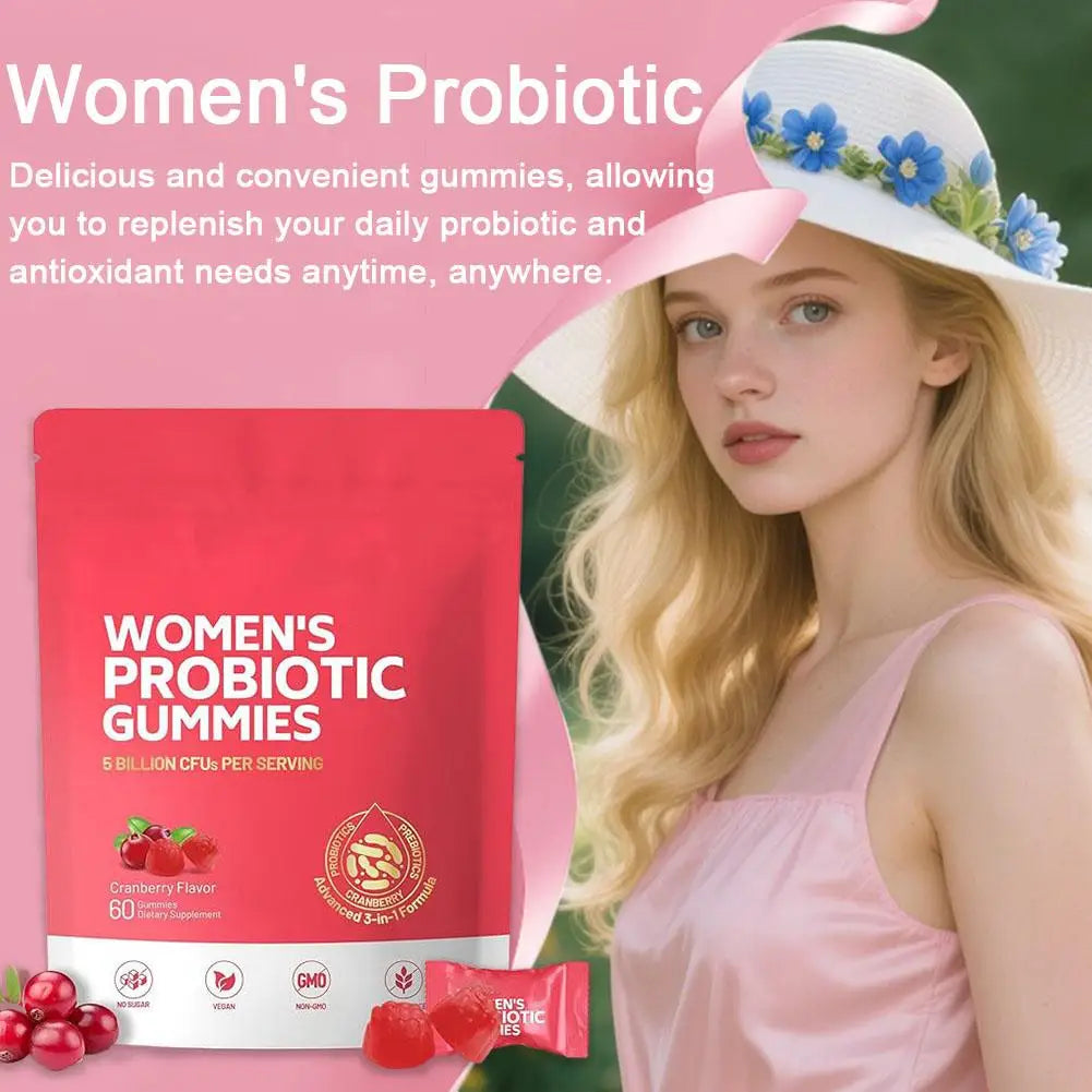 Probiotic Cranberry Gummies for Women's Health Support | 60 pcs