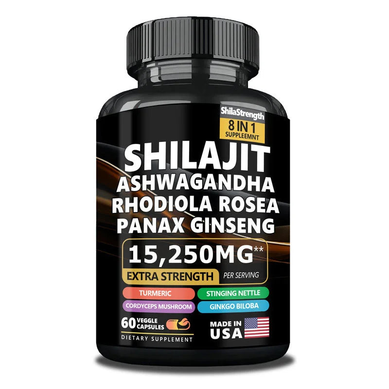 8 in 1 Shilajit Soft Capsules Supplement Natural Mineral Resin Like Substance Nourishing Agent Resist Oxidation Enhance Immunity